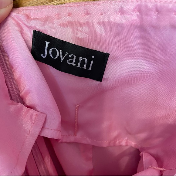 Jovani NWT Y2K pink gold polka dot strapless train gown prom dress - Picture 7 of 8